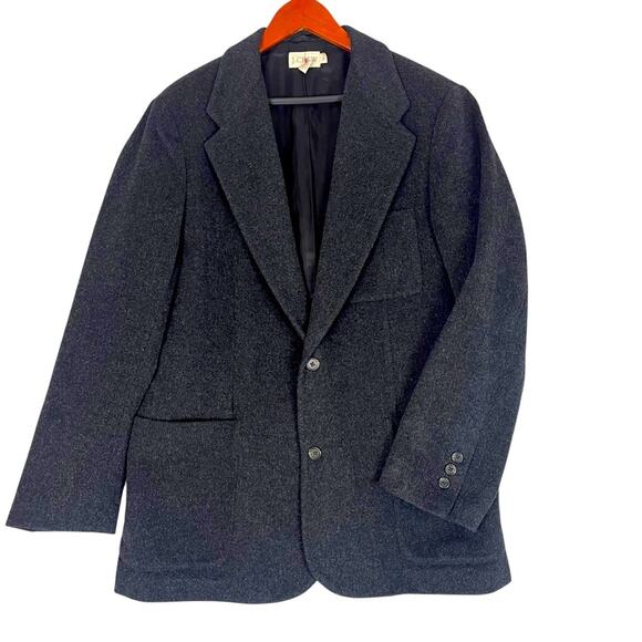 Vintage J Crew Wool Blend Blazer Men’s Medium Charcoal Grey Classic Neutral - Picture 1 of 10
